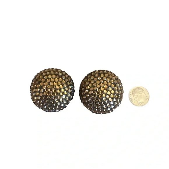 Vintage brown Crystal clip Ons - Picture 1 of 5